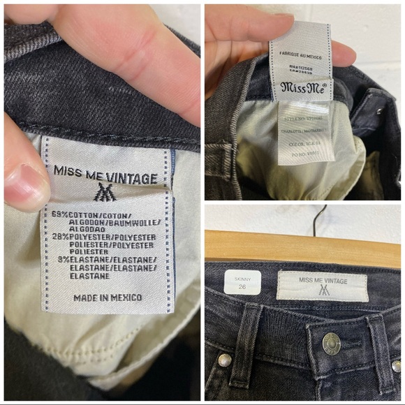 Miss Me Vintage Charlotte Mandarine Blk Org Jeans - Picture 12 of 12